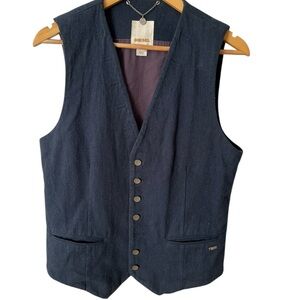 Diesel Men's Dark Blue Wool Blend Vest